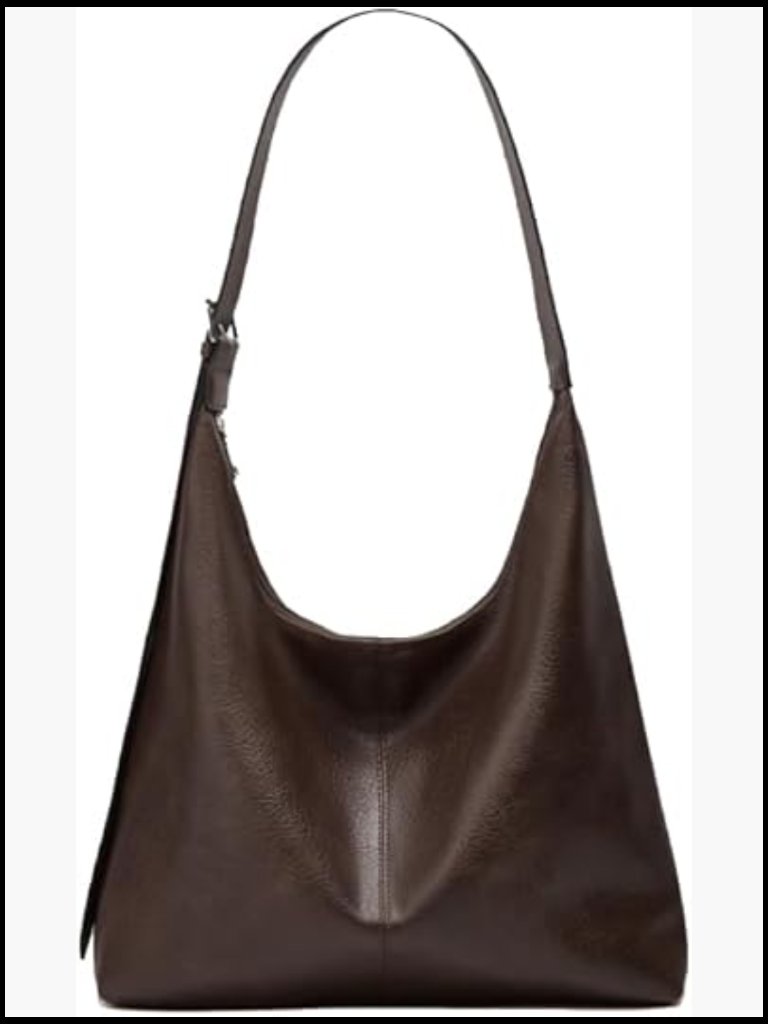 Large Hobo Bag Vegan Leather Slouchy Tote Shoulder Purse Travel Shopping